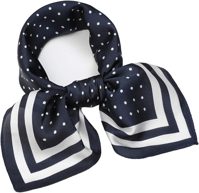 NaSoPerfect Silk Like Scarf Square Handkerchief Satin Ribbon Neck Scarfs for Women 21”x21”