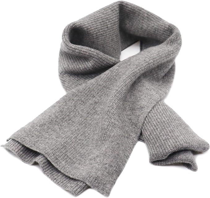 State Cashmere Unisex Classic Ribbed Solid Scarf 100% Pure Cashmere Ultra Soft Winter Must Have 70″ x 7″