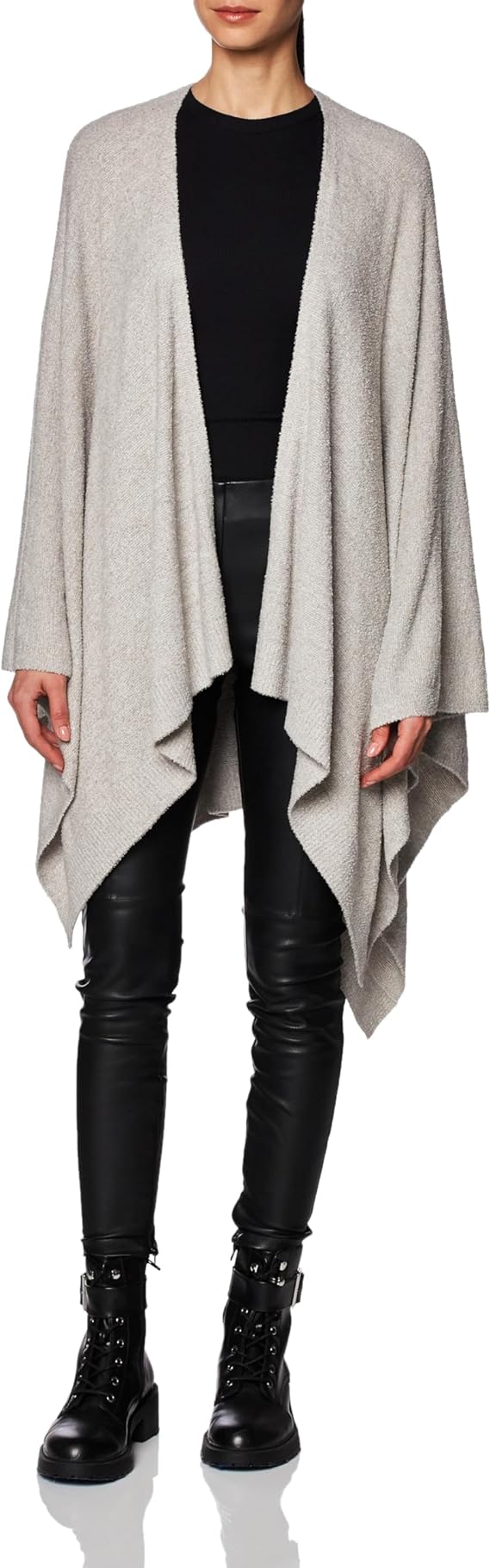 Barefoot Dreams Bamboo Chic Lite Weekend Wrap – Heathered Pewter/Pearl