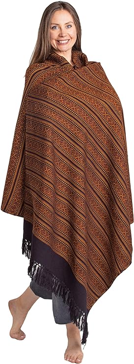 Om Shanti Crafts Meditation Shawl or Blanket, Exotic Shawl/Wrap, Oversize Scarf or Stole. Unisex